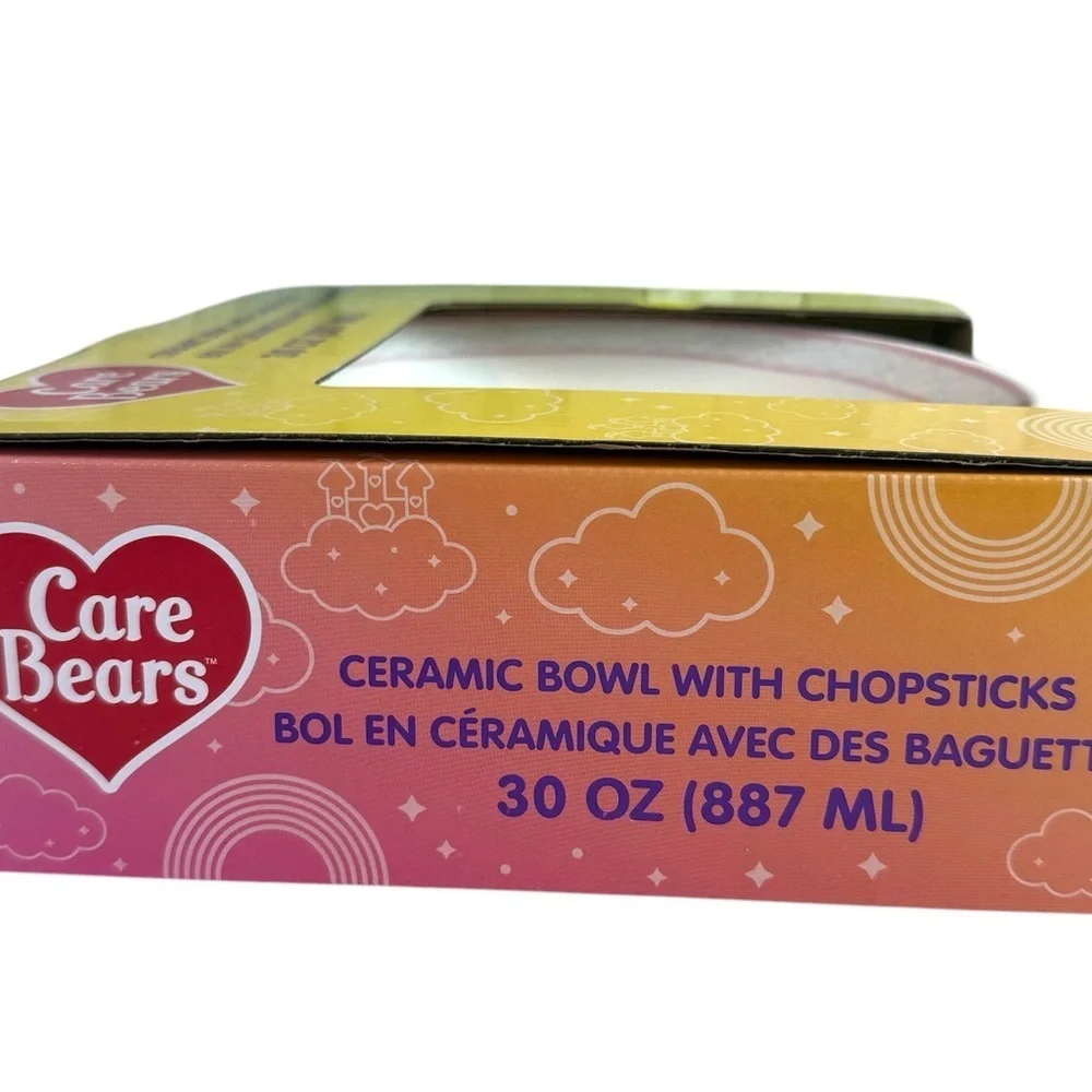 Care Bears‎ Ceramic Bowl with Chopsticks 20 oz Cartoo Ramen Noodle Soup Dish